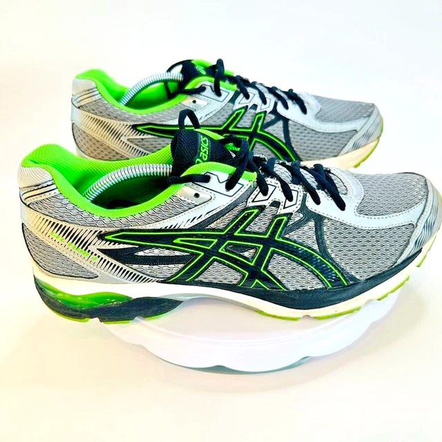 ASICS GEL FLUX 3 Mens Sz 14 Gray Lime Black Green Running Shoes T614N Pre owned 34.99 PicClick