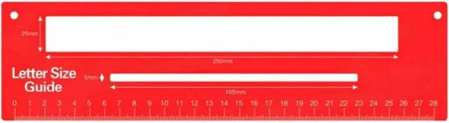 Red Royal Mail PIP PPI Postal Template Letter Size Charge Guide Postage Ruler UK