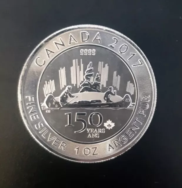 2017 Canada 150 Years Voyageur $5 - 1 oz. BU .9999 Fine Silver Coin