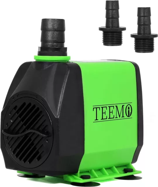 TEEMO Aquarium Submersible Water Pump: 2500L/H 45W Quiet Adjustable with 1.9M Po