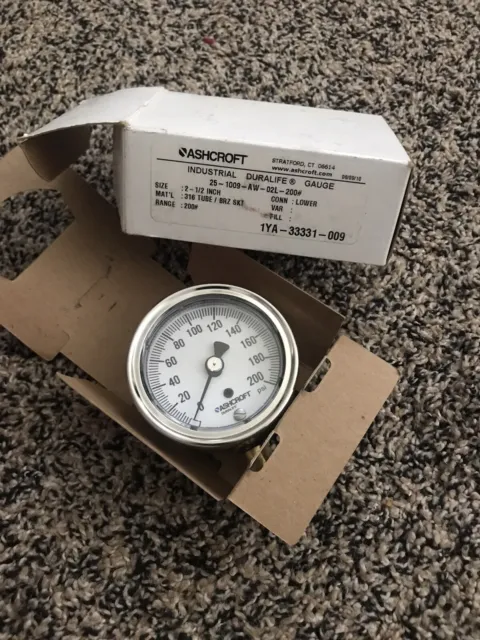 Ashcroft Pressure Gauge 1YA-33331-009 200psi New in Box