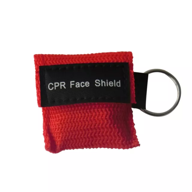 5pcs CPR MASK For First aid Training Red Mini KEYCHAIN POUCH CPR FACE SHIELD
