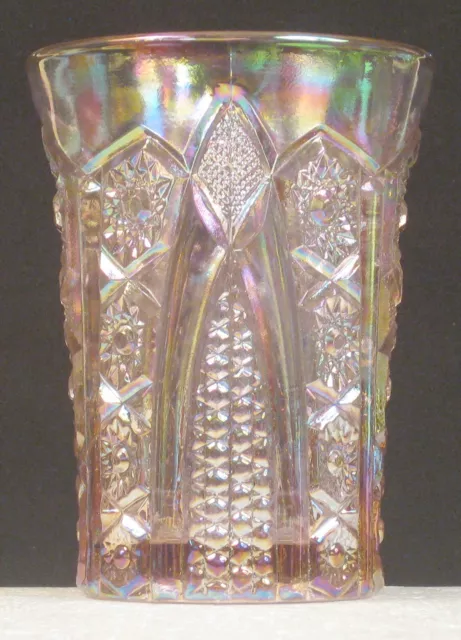 Fenton  Heirloom Pink Carnival Glass Tumbler