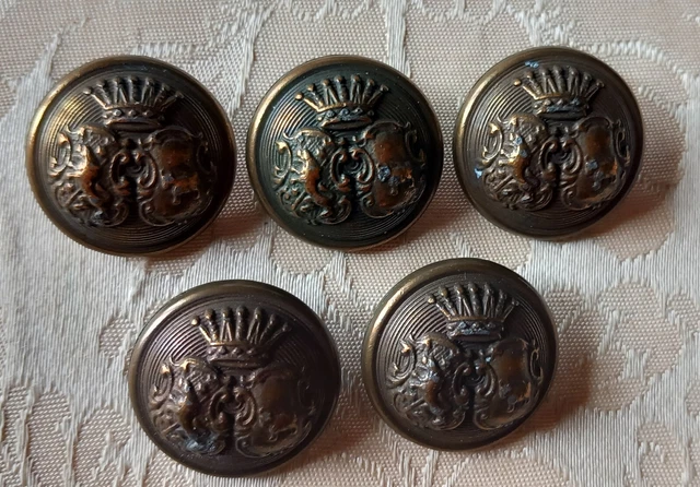 Lot De 10 Boutons Anciens En Métal Argenté, Blason De Paris, Diamètre 14 Mm - Neufs