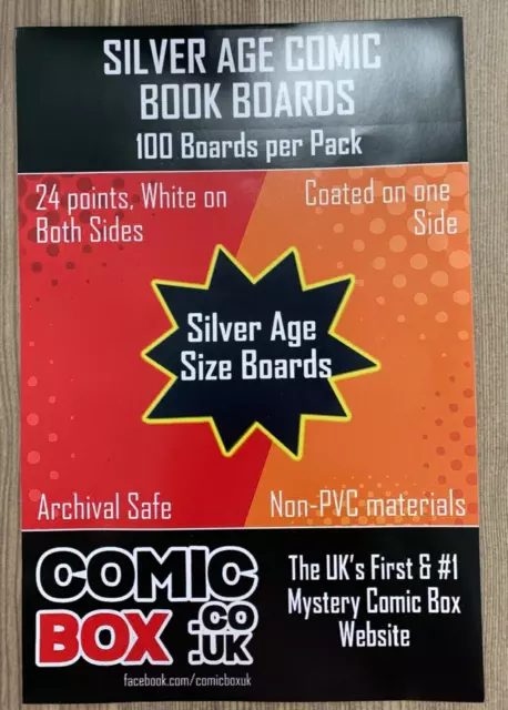 Silver Age 100 Comic Book Bags & 100 Boards Resealable No Tape Supplies