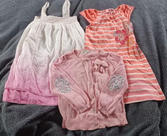 Vertbaudet - Girls Dress & Cardigan Bundle - Age 5 - Pink Ombre / Orange