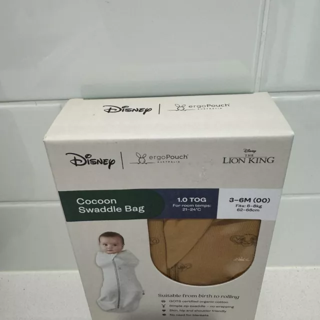 Ergo pouch Disney 1.0tog 00 3-6months brand new mustard cocoon swaddle bag baby 2