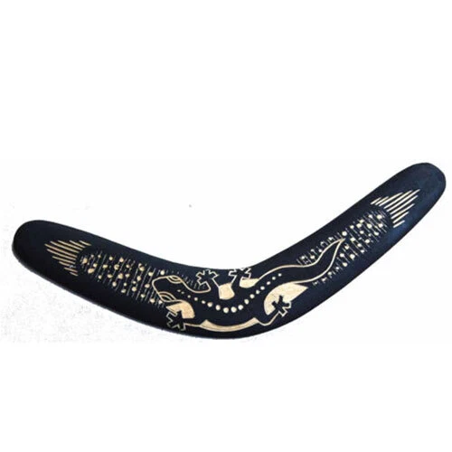 36cm Fair Trade Handgeschnitzt Gecko Lizard Indonesischer Balinesisch Boomerang
