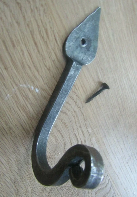 SHEPHERDS CROOK HOOK hand forged blacksmith rustic iron hanging hook peg hanger