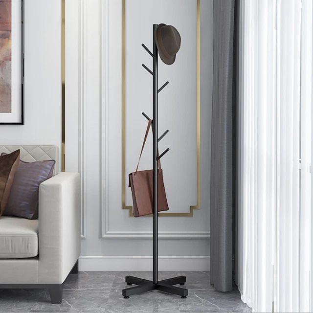 7 Hooks Coat Rack Hat Stand Tree Clothes Hanger Umbrella Holder Metal Organizer