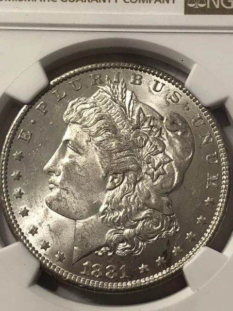 1881 o morgan silver dollar bu, beautiful coin.