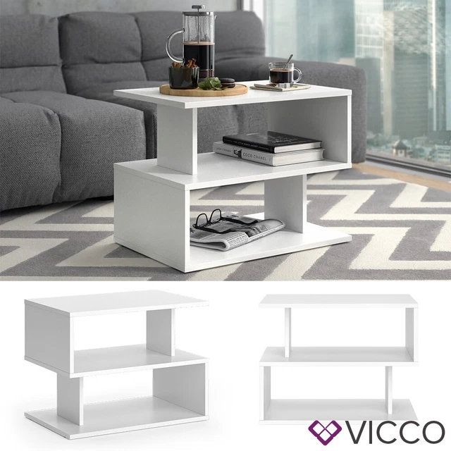 Table Basse Vicco TADE Blanche - 119x61x41 Cm - Moderne - NEUVE