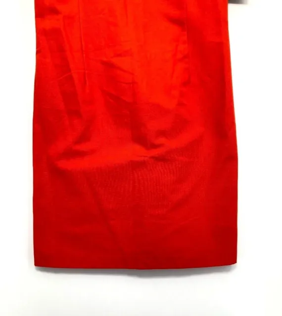 Ellen Tracy Women Red Sleeveless Round Beaded Neck Back Zip Shift Dress Size 12 3