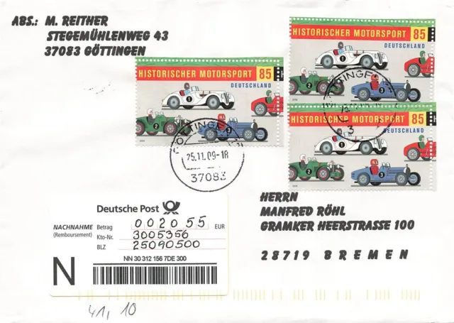 106299) Bund Nr. 2754 (3, aus Block 75, Motorsport), auf Nachnahme