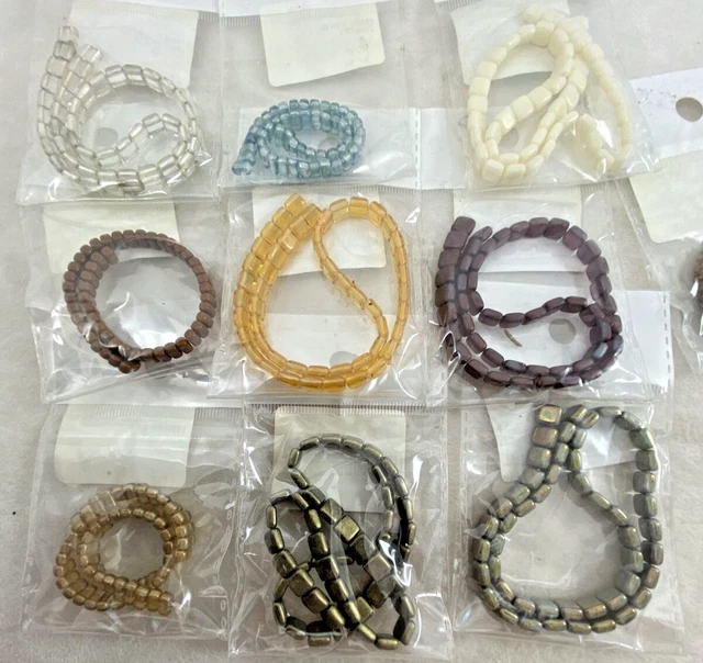 Mix Lot CZECH GLASS ~ 10 ~ Bags ~ Various Colors / Sizes ~ 2 HOLES Beads WRG4