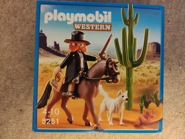 Lot PLAYMOBIL Vintage Western – Shérif, Bandits, Chevaux Et Prison (set 3241, 1976)