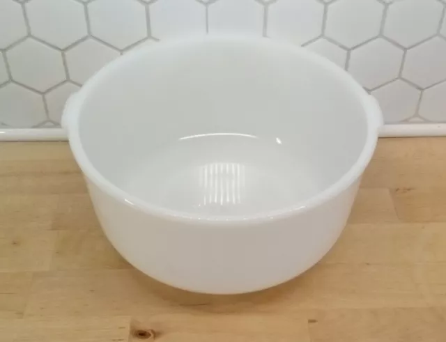 Vintage Glasbake Made For Sunbeam  19Cj Large Milk White Glass Mixing Bowl