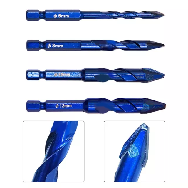 1 Pcs Drill Bit 6mm/8mm/10mm/12mm Blue Carbide High Hardness Brand New