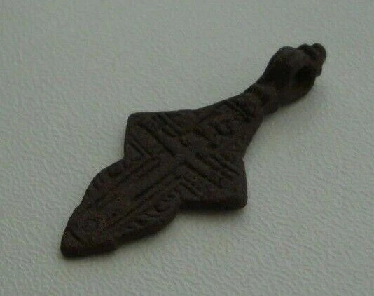Antiguo Creyente Bronce Cruz Hembra Original M