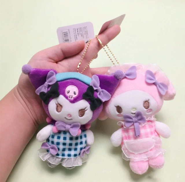 KAWAII MY MELODY kuromi plush keychain bag charm hello kitty lolita