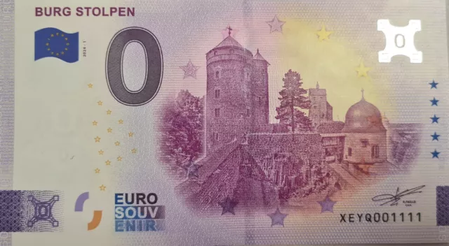 Neu! XEYQ001111  2024-1 Null 0 Euro-Schein Burg Stolpen Souvenirschein
