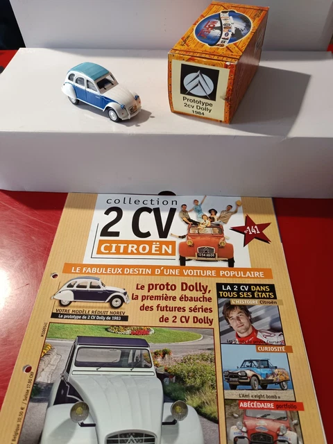 Miniature 2CV Prototype Dolly Norev 1/43 – Blanc/bleu, 1984, Avec Boîte – Neuf