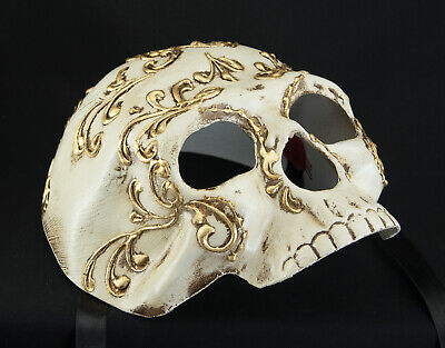 Crane - Mask Venice Tête De Death - White Baroque - Carnival Venetian - 64 3