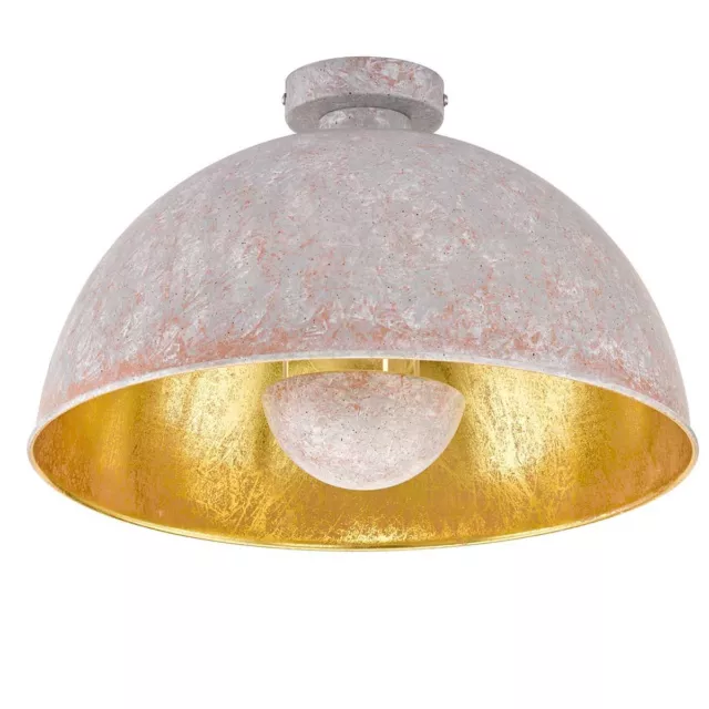 Deckenlampe Deckenleuchte rund Ø41cm Grau Gold Beton Optik E27 Flur Wohnzimmer