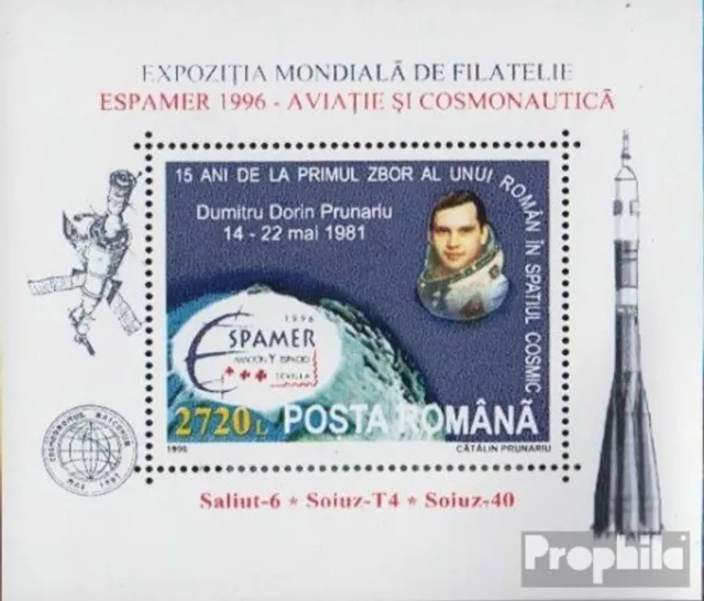 Rumania Bloque 299 (completa edición) nuevo con goma original 1996 Briefmarkenau