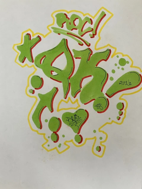Dessin Graffiti Original QUIK (Lin Felton) 1983 - Signé Et Daté - Parfait état