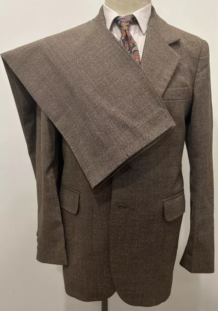 Tuta a scacchi uomo anni '70 due pezzi marrone motivo lana vintage 40 medio europeo