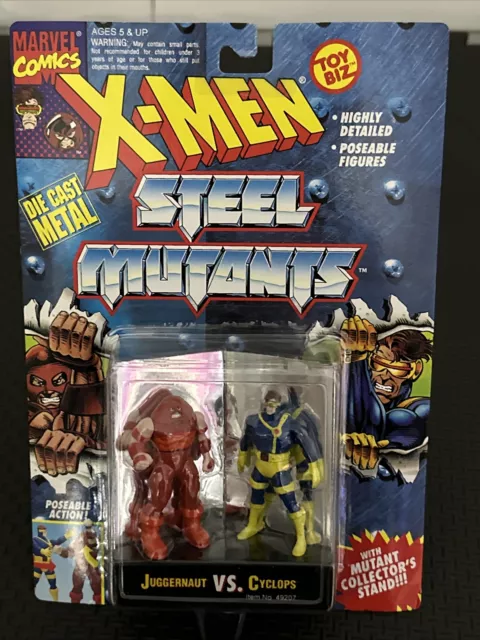 Vintage Toybiz 1994 Marvel X-Men Steel Mutants Juggernaut vs Cyclops New