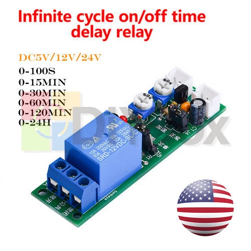 5V 12V 24V DC Infinite Cycle Delay Timer Relay Turn Onoff Switch Loop