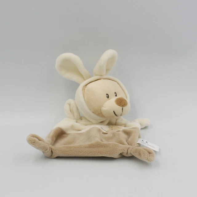 Doudou plat ours déguisé en lapin beige blanc ZANNIER - 28535