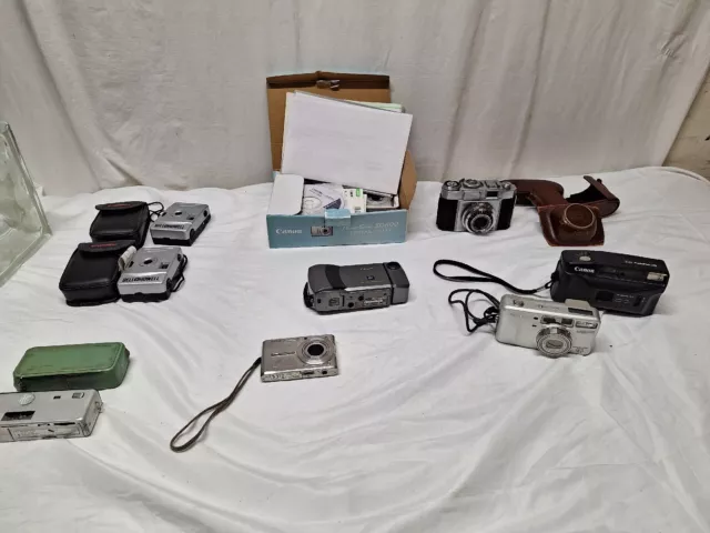 Lot of Camera Cameras- Canon SD600, Minolta-16, Casio LCD QV-120,  AS-IS
