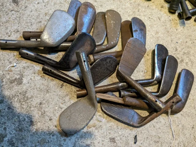 14x hickory golf club heads dating 1890s to 1920s Scottish made