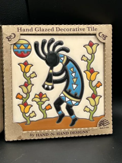 Southwestern Mexican Tile -Cream Kokopelli 6” x 6”