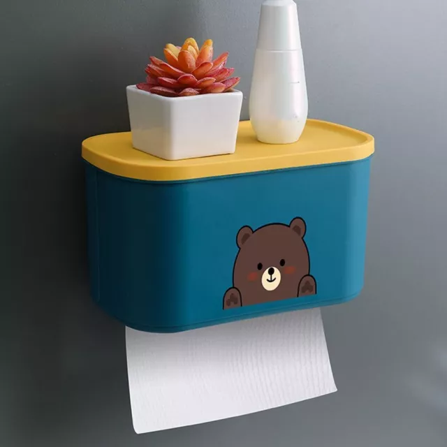 Toilet Paper Holder Wall Mounted Waterproof Roll Bathroom Paper Tissue Box Shelf