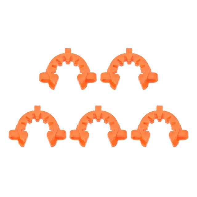 Lab Joint Clip Plastic Clamp for 40/35 or 40/50 Glass Taper Joints Orange 5Pcs