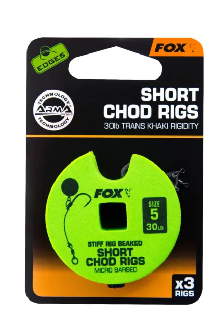 Fox Edges Short Chod Rigs - Barbed or Barbless