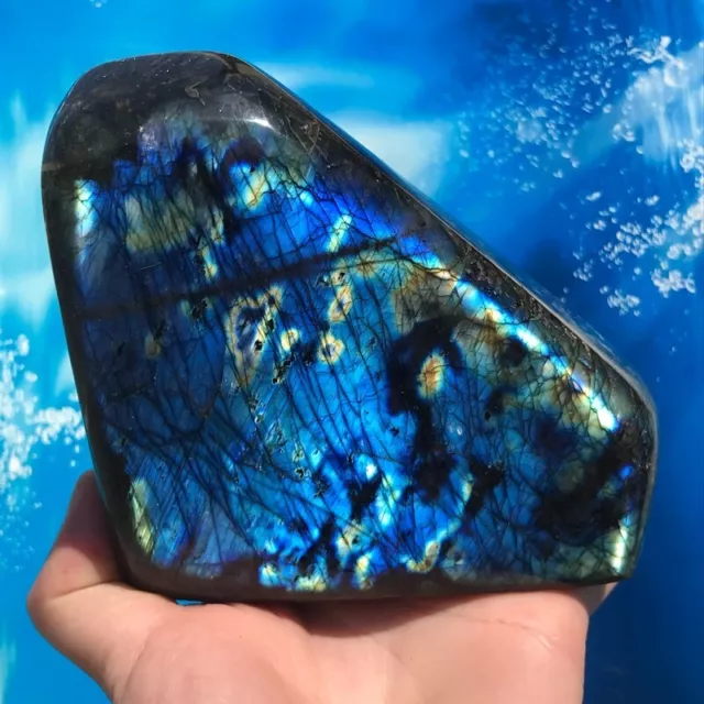 1175G Rare Natural Labradorite Quartz Freeform Crystal Mineral specimen Healing