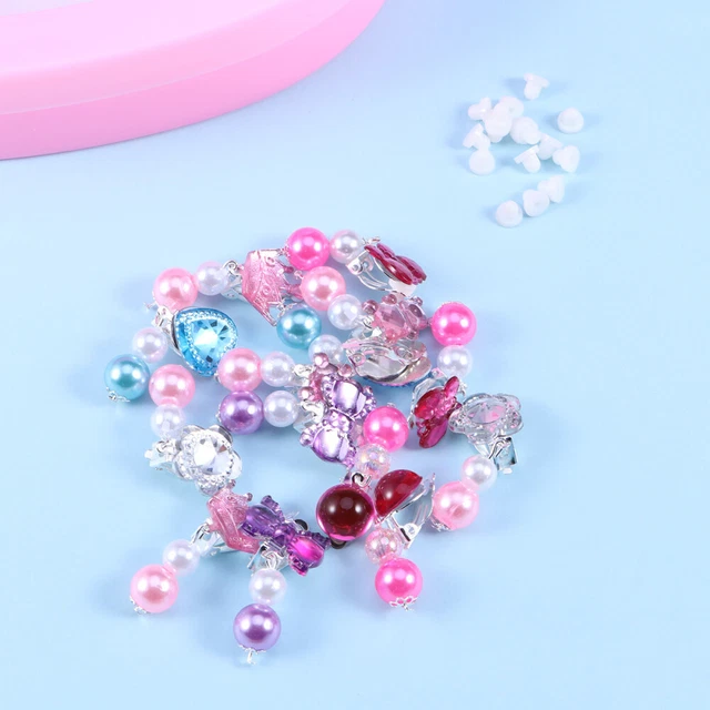 7 Pairs Cartton Earrings Clip-on Jewelry Kids Dangle Butterfly Girl Drops