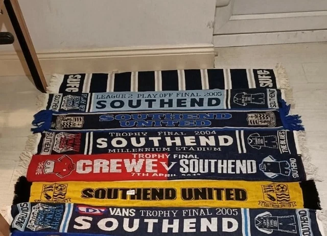 Southend United Football Club Scarf x 10 Bundle Rare Cup Final Fa Cup Wembley