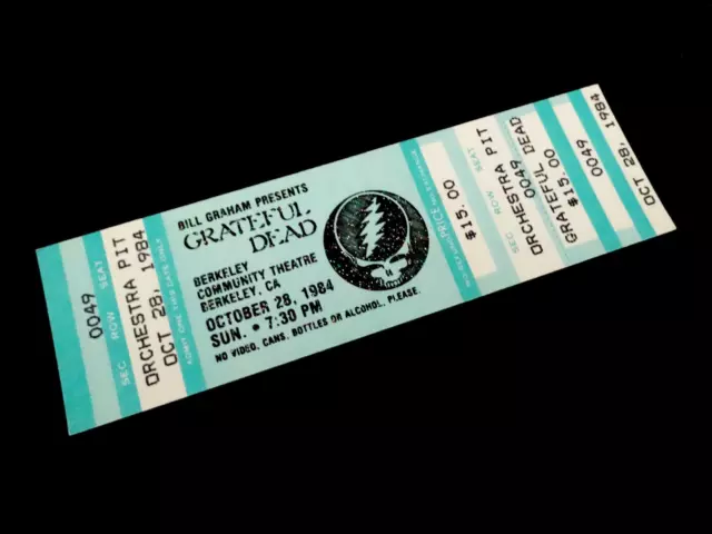 Grateful Dead Ticket Berkeley Community Theatre BCT 10/28/84 10/28/1984 GD SYF