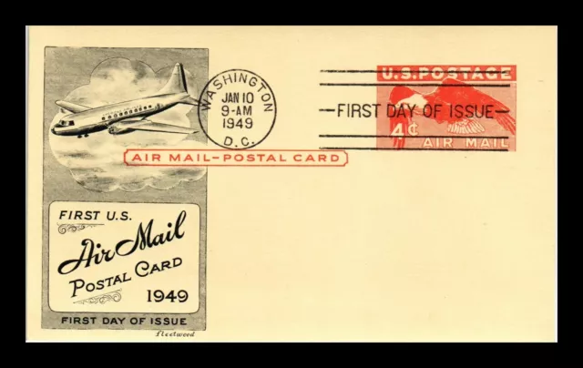 Dr Jim Stamps Us First Day Card Air Mail 4C Eagle Fleetwood Cachet