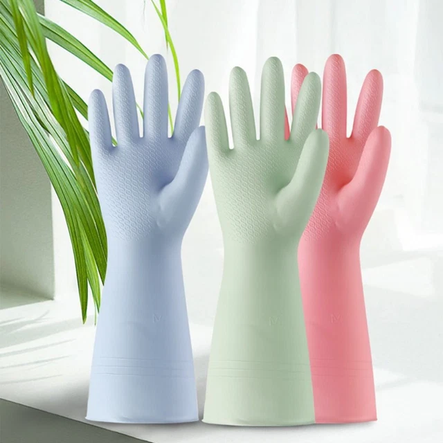 Reusable Household Gloves Latex Dishwashing Gloves Rubber Gloves  Kitchen