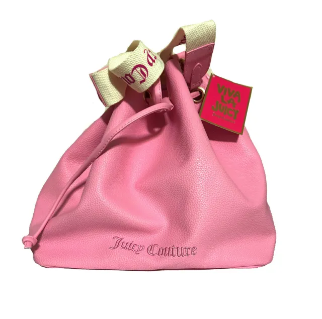Juicy Couture Pink Tote Purse Bucket Bag shoulder & Crossbody W/ Removable Strap