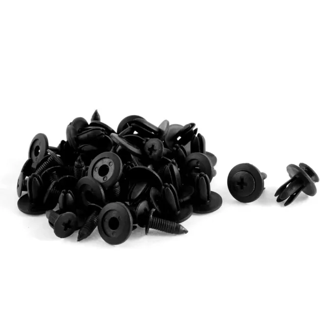 30 Pcs Trou de 6mm Vis Rivet Voiture Auto Porte Pare-chocs Clips d'Agrafe Noir