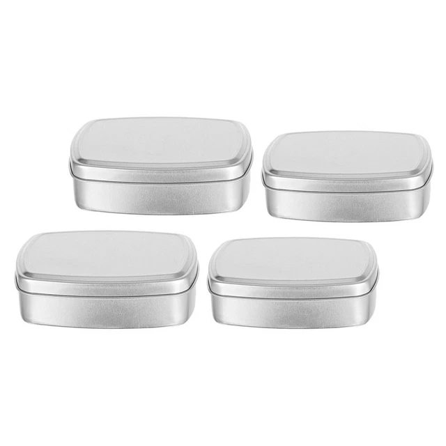 4 piezas bandeja de goteo de jabón bandeja latas rectangulares con tapa