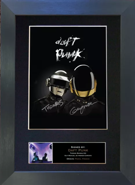 DAFT PUNK Signed Mounted Reproduction Autograph Photo Prints A4 353